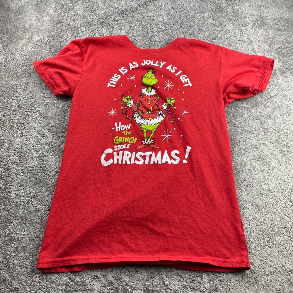 Dr. Seuss The Grinch This Is As Jolly As I Get T-Shirt Mens Small Red